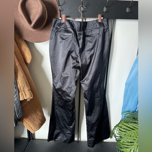 INC silky black vintage y2k flare party mid rise pants trousers 90s - Picture 4 of 4
